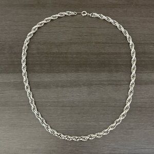 Silver Open Link Rope Chain Necklace